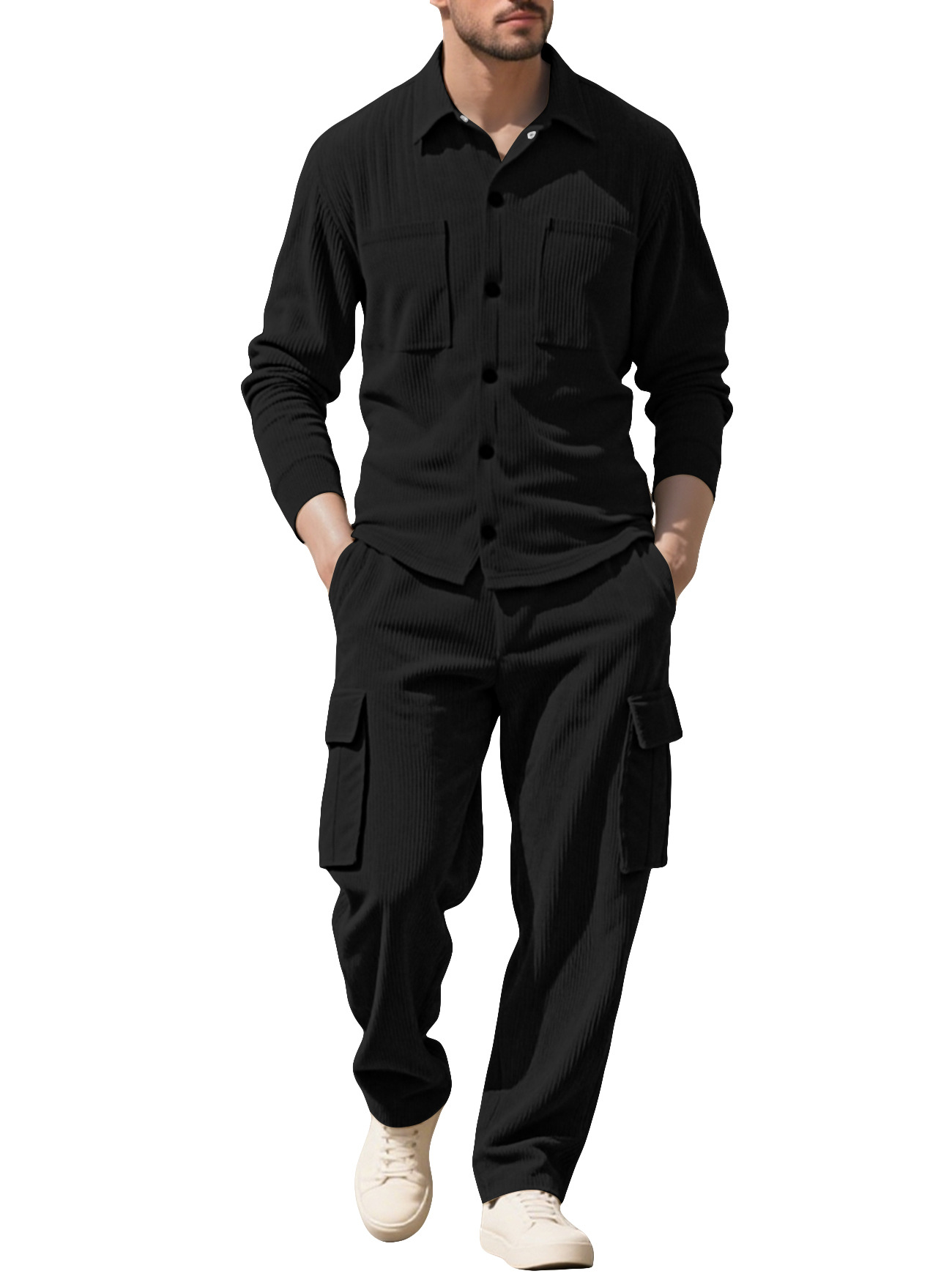 Men's Tracksuit Corduroy Workw - Outdoor Sports Outfit ulasan dan harga