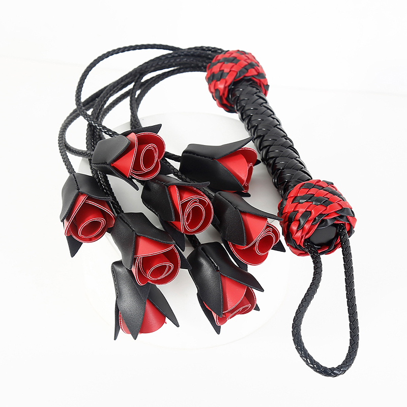 64.5cm Leather Handle Rose Top - Riding Crop Dressage ulasan dan harga