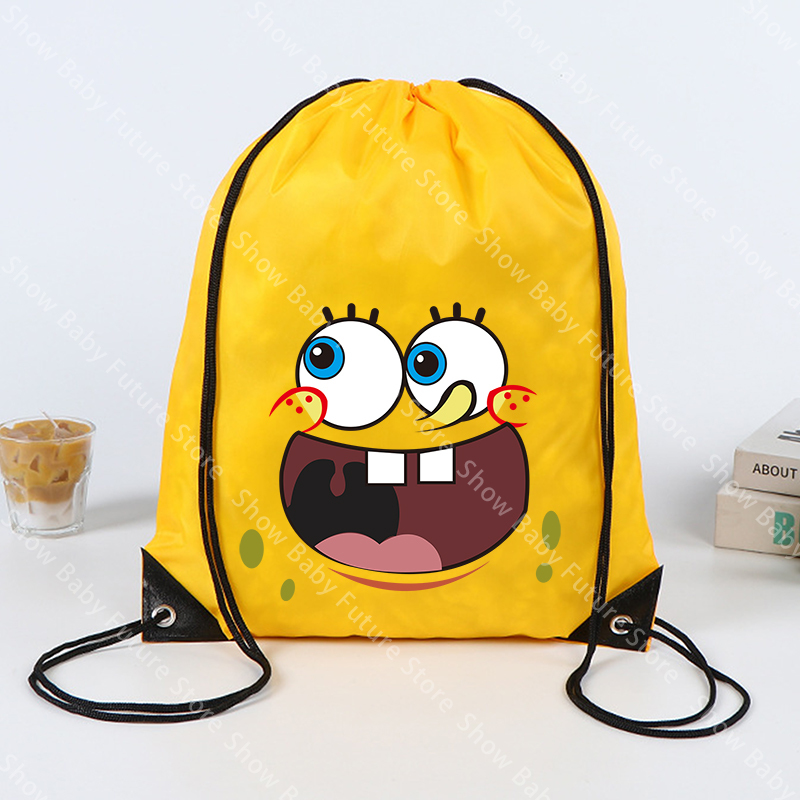 43x34CM Spongebobs Drawstring  - Outdoor Sport Backpack ulasan dan harga