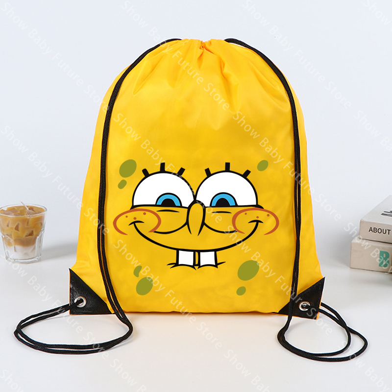 43x34CM Spongebobs Drawstring  - Outdoor Sport Backpack ulasan dan harga