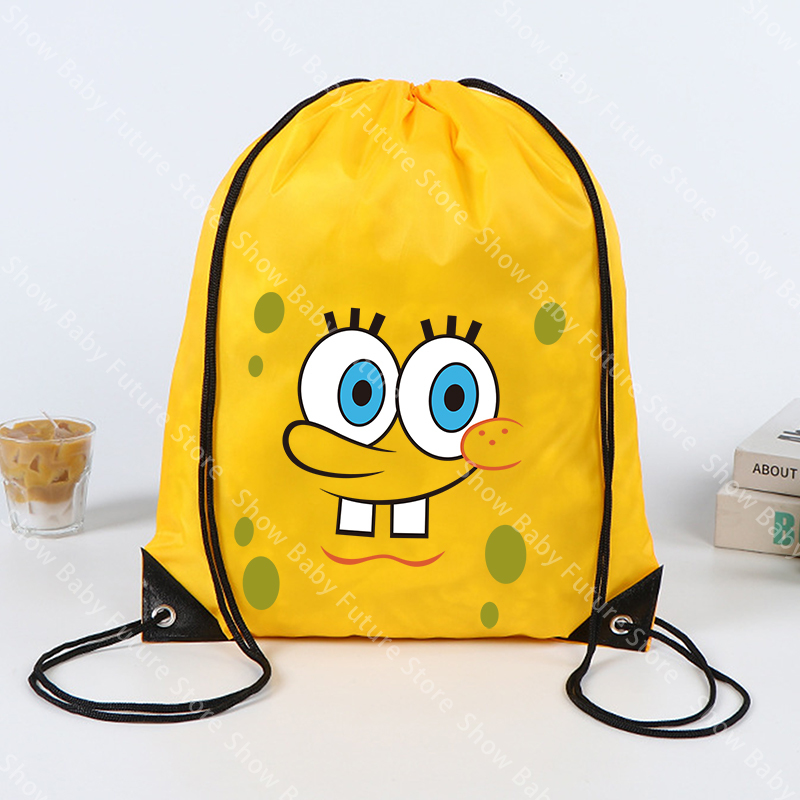 43x34CM Spongebobs Drawstring  - Outdoor Sport Backpack ulasan dan harga