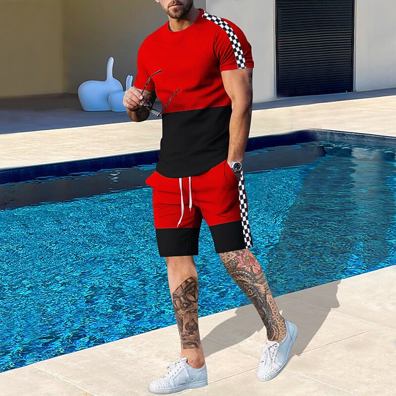 Men's Pattern Color Blocked 2- - Outdoor Sport Leisure ulasan dan harga